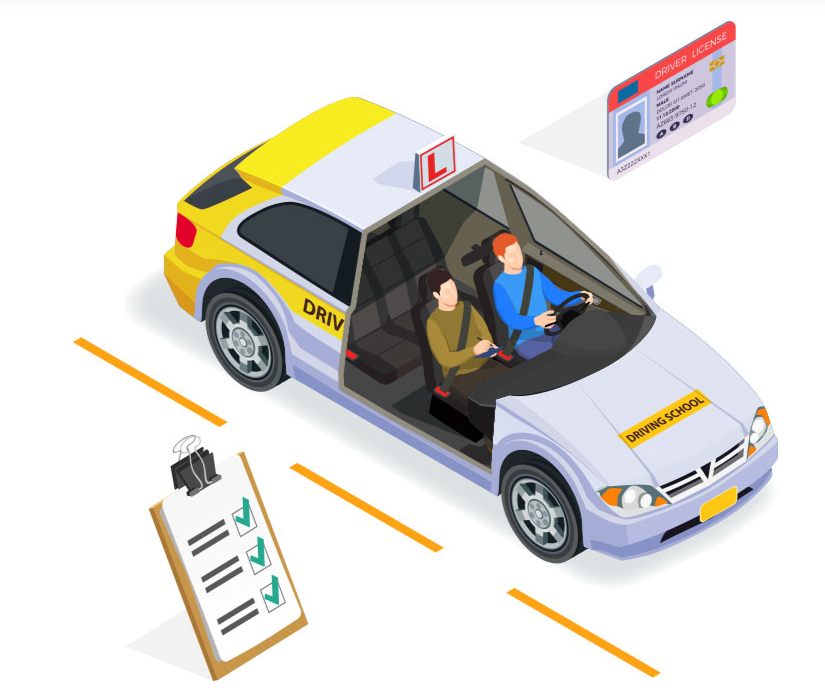Driving School Illustration